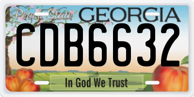 GA license plate CDB6632