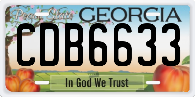 GA license plate CDB6633
