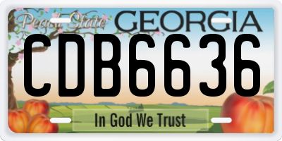 GA license plate CDB6636