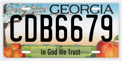GA license plate CDB6679