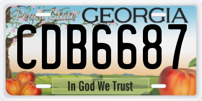GA license plate CDB6687