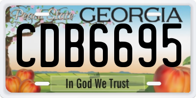 GA license plate CDB6695