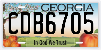 GA license plate CDB6705