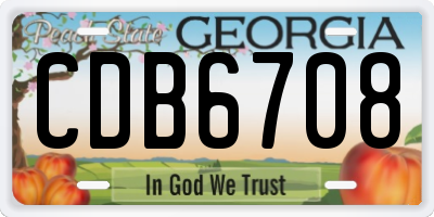 GA license plate CDB6708