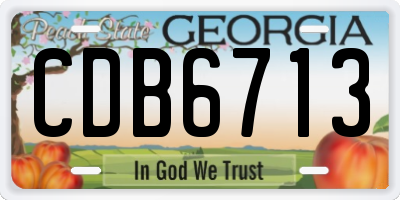 GA license plate CDB6713