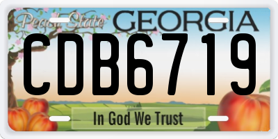 GA license plate CDB6719