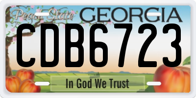 GA license plate CDB6723