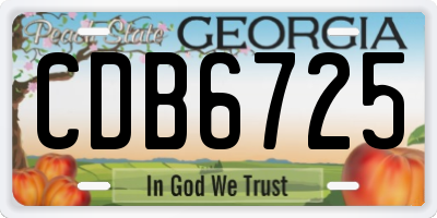 GA license plate CDB6725