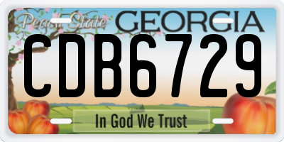 GA license plate CDB6729