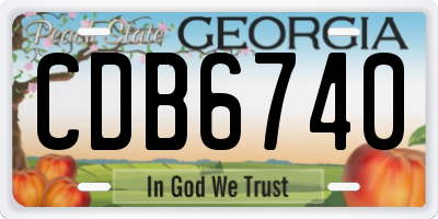 GA license plate CDB6740