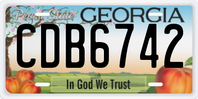GA license plate CDB6742