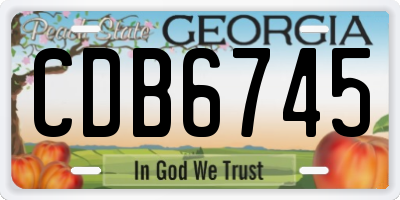 GA license plate CDB6745