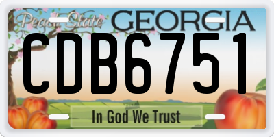 GA license plate CDB6751