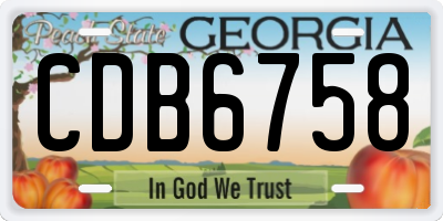 GA license plate CDB6758