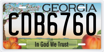 GA license plate CDB6760