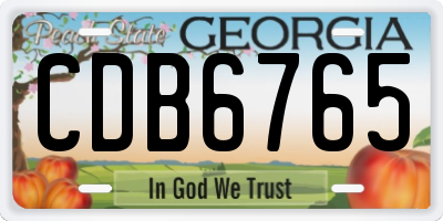 GA license plate CDB6765