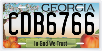 GA license plate CDB6766