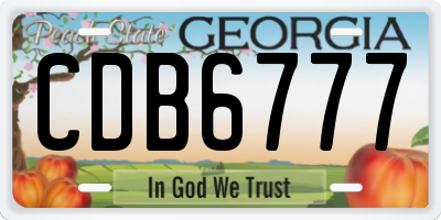 GA license plate CDB6777