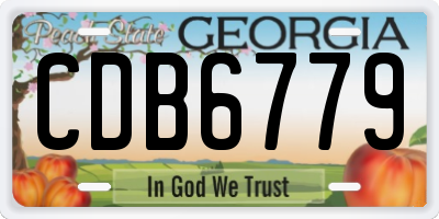 GA license plate CDB6779