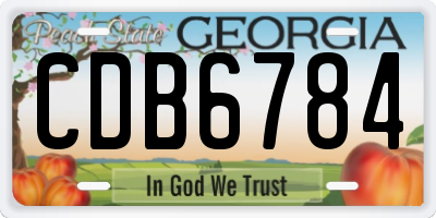 GA license plate CDB6784