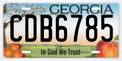 GA license plate CDB6785