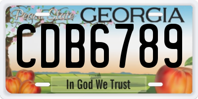GA license plate CDB6789