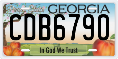 GA license plate CDB6790
