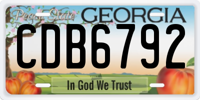 GA license plate CDB6792