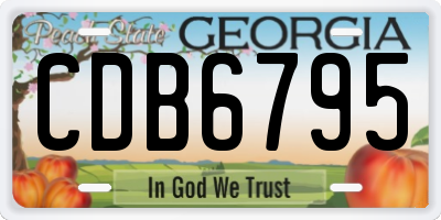 GA license plate CDB6795