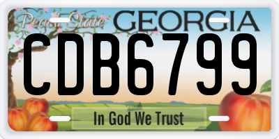 GA license plate CDB6799
