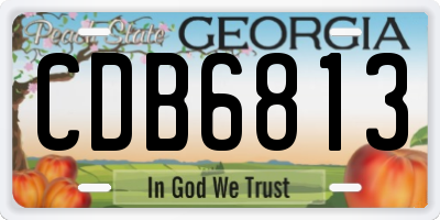 GA license plate CDB6813