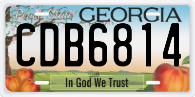GA license plate CDB6814