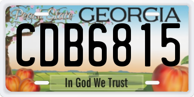 GA license plate CDB6815