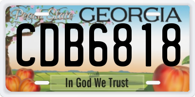 GA license plate CDB6818
