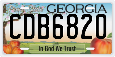 GA license plate CDB6820