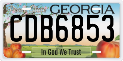 GA license plate CDB6853