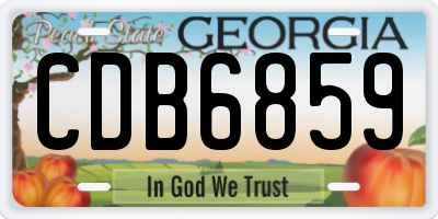 GA license plate CDB6859