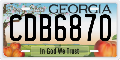 GA license plate CDB6870
