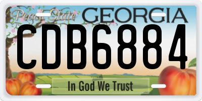 GA license plate CDB6884