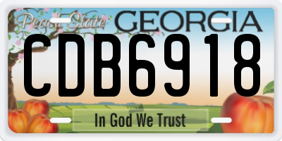 GA license plate CDB6918