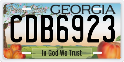 GA license plate CDB6923