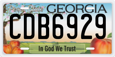GA license plate CDB6929
