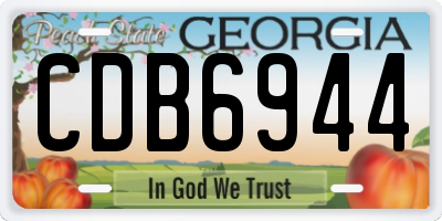 GA license plate CDB6944