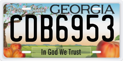 GA license plate CDB6953