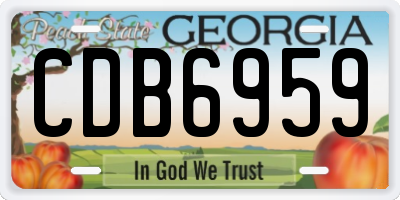 GA license plate CDB6959