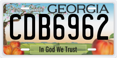 GA license plate CDB6962