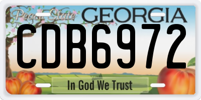 GA license plate CDB6972