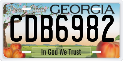 GA license plate CDB6982