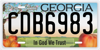 GA license plate CDB6983