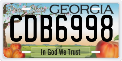 GA license plate CDB6998